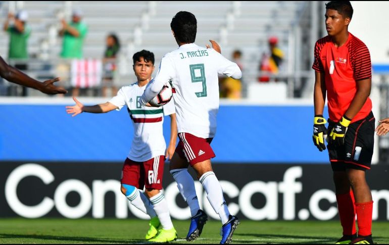 José Juan Macías (#9), de Chivas, anotó cuatro goles. TWITTER/@miseleccionmx