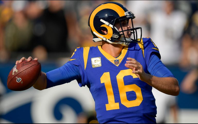 Goff completó 28 de 39 pases para 318 yardas con dos pases de anotación para los Rams. AP / M. Terrill