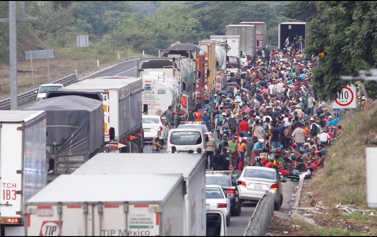 Los indocumentados salieron de este sábado por la noche de Pipijiapan, Chiapas, para llegar a la capital. NTX / O. Ramírez