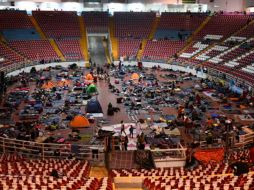 Este martes unos cinco mil migrantes dejaron las instalaciones del foro de las Fiestas de Octubre para continuar con su camino a Ixtlán en Nayarit. NTX/ ESPECIAL