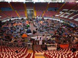 El Centro de Estancia Provisional se dividió en distintas áreas: área de hombres, mujeres con niños, familias, y área para la comunidad LGBT. NTX / Especial