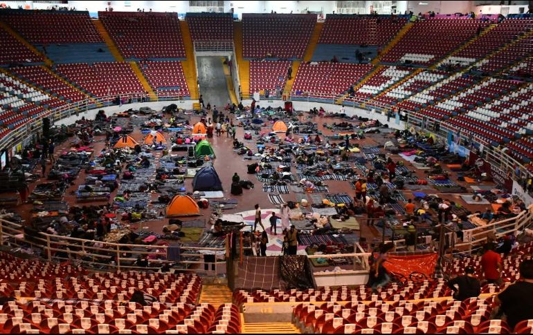 El Centro de Estancia Provisional se dividió en distintas áreas: área de hombres, mujeres con niños, familias, y área para la comunidad LGBT. NTX / Especial