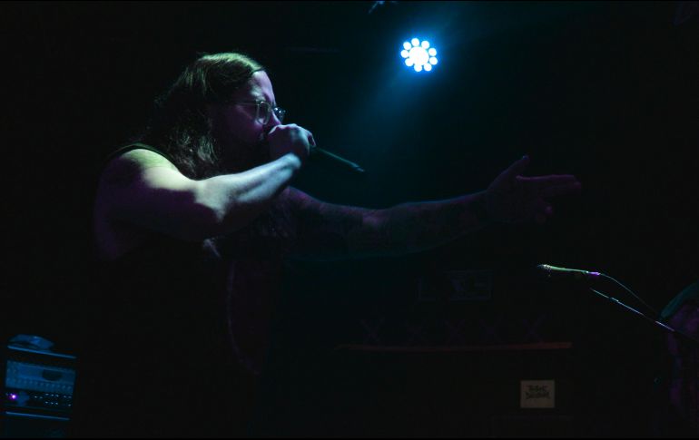 Trevor Strnad, el vocalista de la banda lució una sonrisa durante el show. EL INFORMADOR.