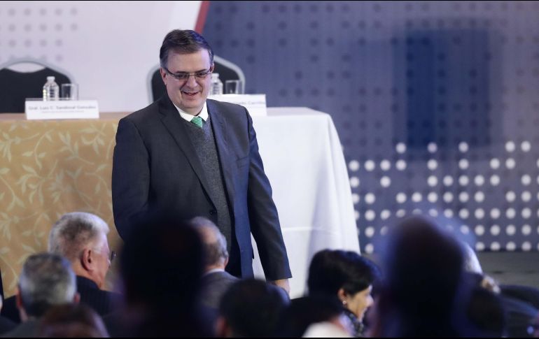 El próximo canciller Marcelo Ebrard durante la presentación del Plan Nacional de Seguridad y Paz. SUN/A. Leyva