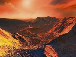 Ilustración que muestra la superficie de un planeta al menos 3.2 veces mayor que la Tierra, en la órbita de la estrella más cercana al Sol. EFE
