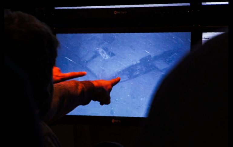 Imagen de la compañía estadounidense Ocean Infinity de los restos del ARA San Juan. El buque Seabed Constructor, de Ocean Infinity, localizó al submarino a 800 metros de profundidad.