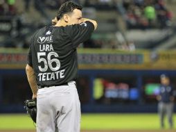 Lara tuvo una gran noche al mantener la pizarra en blanco para la novena de Mexicali. TWITTER / @CHARROSBEISBOL