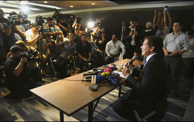 Alejandro Domínguez, presidente de Conmebol, espera que la Final de vuelta de la Copa Libertadores sí se pueda jugar, a pesar de la oposición de Boca Juniors. AFP / N. Duarte
