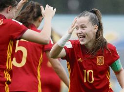 Claudia Pina (#10) abrió el marcador ante Nueva Zelanda. EFE / F. Anfitti