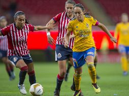 Hacia el final del partido, Tigres puso en serios aprietos a las rojiblancas. MEXSPORT/C. de Marchena