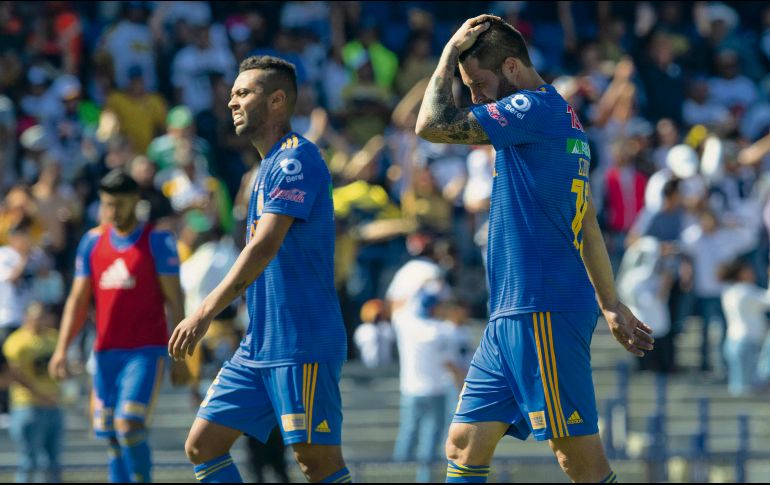 Los Tigres, pese a tener al goleador del torneo, André-Pierre Gignac, fueron descalificados por los Pumas en Cuartos de Final. MEXSPORT
