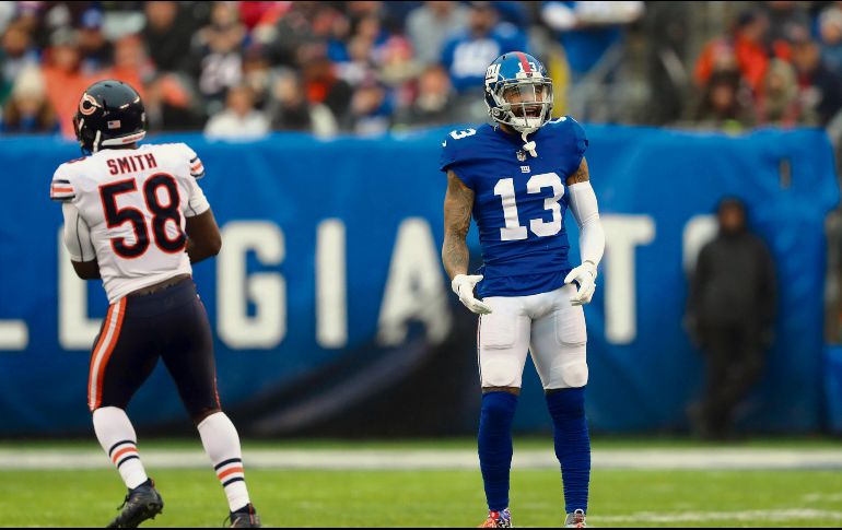 Una lesión muscular mantendrá fuera de acción a Beckham (#13), quien esta temporada acumula 77 recepciones, seis de ellas para anotación. AFP