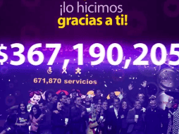La meta era superar los 364 millones 097 mil 181 pesos recaudados en la edición pasada. TWITTER / @TeletonMexico