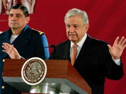 El Mandatario indicó que el canciller Marcelo Ebrard ha tenido encuentros con el secretario de Estado de EU, Mike Pompeo, para ''enfrentar de fondo, en lo estructural, el fenómeno migratorio''. NTX / J. Lira