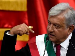 Aunque el IMPI conceda el registro de la marca, el Presidente de la República podrá continuar incorporando la frase en sus discursos. AFP / ARCHIVO