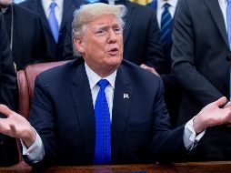 El mandatario insiste en que construir el muro es necesario porque hay una ''emergencia nacional'' causada por los indocumentados y los narcotraficantes que entran en EU. EFE / M. Reynolds