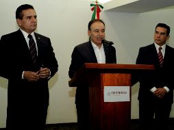 El secretario de Seguridad Pública y Protección Ciudadana, Alfonso Durazo, anuncia el acuerdo de prioridades en el combate a la inseguridad. NOTIMEX/B. Moncada