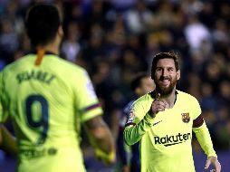 Con sus tres goles de hoy, Messi encabeza en solitario la clasificación de anotadores con 14 tantos. EFE/B. Aliño