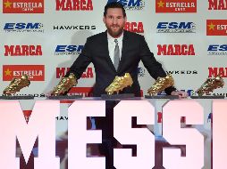 Con su quinta Bota de Oro, Messi deshace el empate que mantenía hasta la pasada campaña con el portugués Cristiano Ronaldo y se convierte en el jugador que más veces ha logrado este galardón. AFP / L. Gene