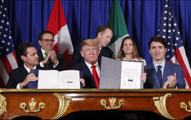 El T-MEC se firmó en noviembre pasado en el marco de la Cumbre del Grupo de los Veinte, en Argentina. AP/ARCHIVO