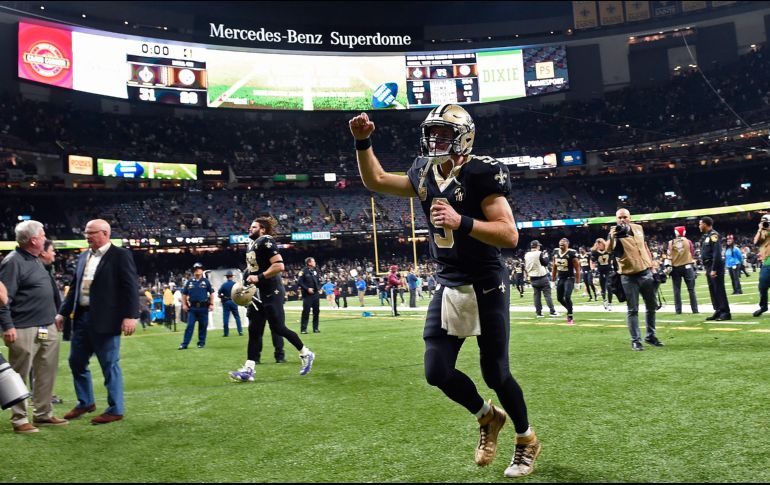 El pase de anotación de Brees a Michael Thomas coronó una actuación de 326 yardas. AP / B. Feig