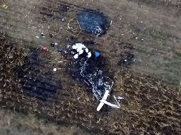 Vista aérea del lugar de los hechos, donde trabajan autoridades periciales. AFP/STR