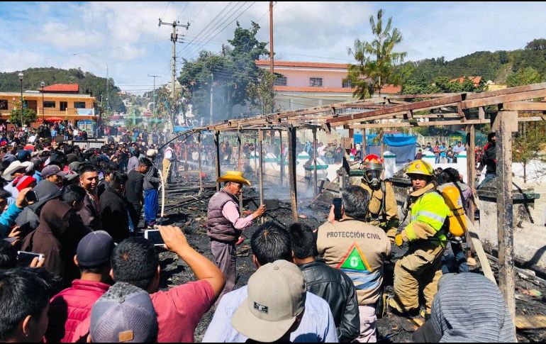 Por fortuna, paramédicos no asistieron a ninguna persona con lesiones o quemaduras, como consecuencia de los hechos. TWITTER / @pcivilchiapas