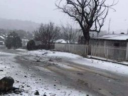 Se registró una nevada en el Puerto San Luis, del tramo Agua Prieta-Janos de la carretera MX02. TWITTER / @uepcsonora