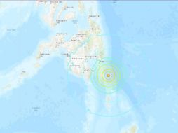 El USGS localizó el hipocentro a 59 kilómetros en el suelo marino y a 183 kilómetros al sureste de Davao. ESPECIAL/USGS
