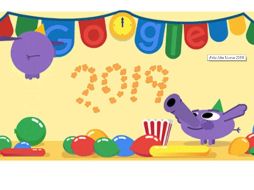 En la animación se observa en la parte superior de la pared un reloj, el cual muestra que ha llegado a la medianoche, mientras que el logotipo de Google también se ve en las decoraciones. ESPECIAL / google.com