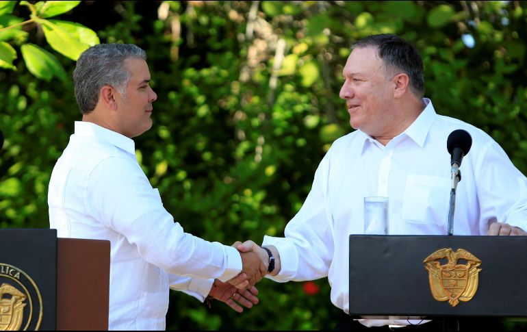 Pompeo dijo que durante su encuentro con Duque hablaron de cómo pueden 