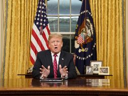 Trump se dirigió al país en el día 18 del tercer cierre parcial administrativo que enfrenta su Gobierno y que no da visos de solucionarse. AFP / C. Barria