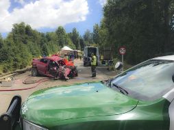 Al menos 11 personas resultaron heridas tras el accidente. EFE/ Cortesía Carabineros De Chile