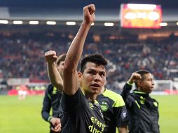 Con 11 goles en la presente edición de la Eredivisie, Lozano está encaminándose a superar los números de su primer torneo, donde marcó 17 tantos. TWITTER/@PSV