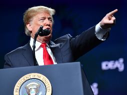 ''Una nueva gran caravana se dirige hacia nuestra frontera sur desde Honduras. Díganle a Nancy y a Chuck (los líderes demócratas del Congreso) que un dron sobrevolando no va a detenerlos'', tuiteó el presidente. AFP / M. Ngan