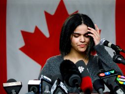 Rahaf Mohammed, que quiere suprimir el apellido familiar Al Qunun porque dice que su familia renegó de ella. AFP/ C. Burston