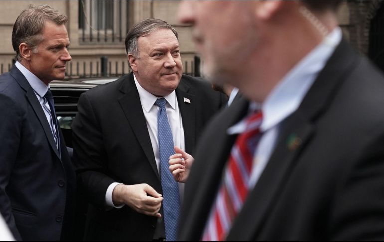 Pompeo garantizó a Duque que Estados Unidos sigue apoyando los esfuerzos del Gobierno colombiano contra el terrorismo y los narcóticos. AFP/A. Wong