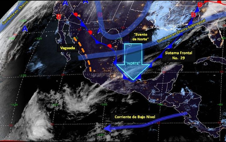 Se pronostica un marcado descenso de temperaturas en el norte, el noreste, el oriente y el centro de la República Mexicana. ESPECIAL/CONAGUA
