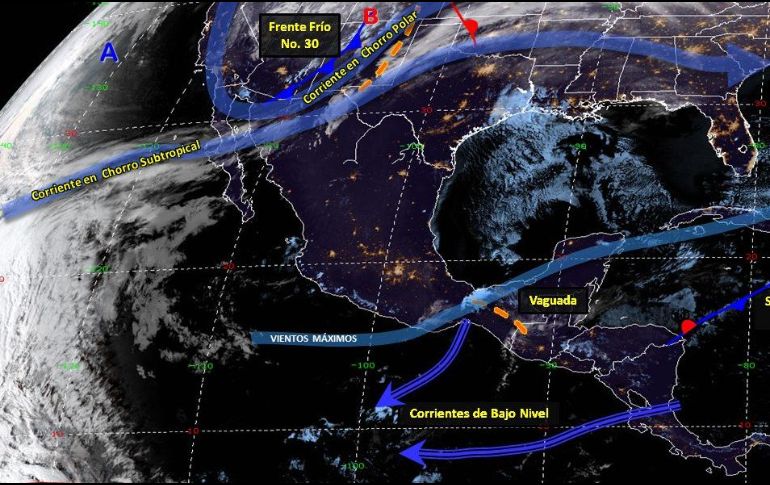 Prevén lluvias y fuertes vientos en la Península de Baja California, Sonora, Chihuahua, Coahuila y Durango. ESPECIAL/CONAGUA