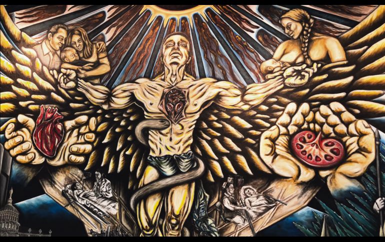 El ser alado con el Báculo de Esculapio