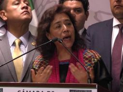 Adela Piña dijo que la propuesta es que desaparezca el Instituto Nacional de Evaluación Educativa; sería sustituido por el Centro de Revaluación Magisterial Continua. TWITTER/@EnfoqueNoticias