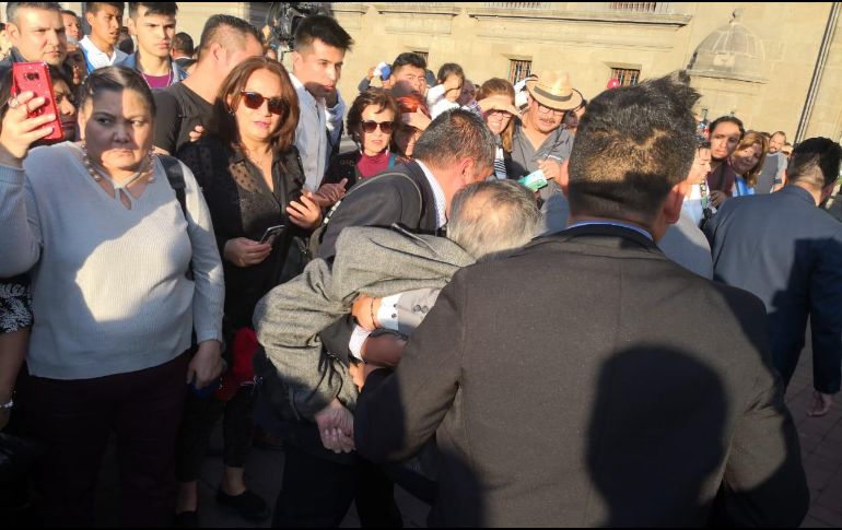 Muñoz Ledo llegó al recinto a participar en la tercera sesión extraordinaria del Consejo Nacional de Seguridad Pública. ESPECIAL