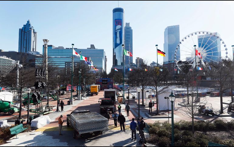 En la ciudad de Atlanta se ultiman detalles de cara a las actividades de la próxima semana que se harán en torno al Super Bowl LIII. AP/B. Andres