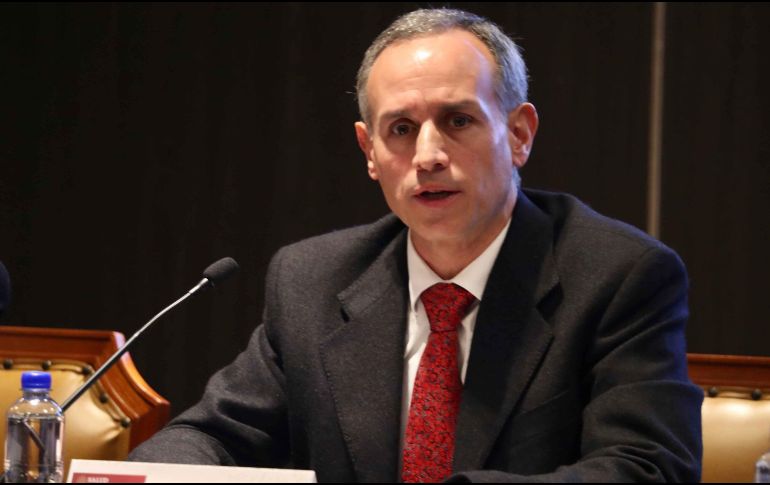 El subsecretario de Prevención y Promoción de la Salud, Hugo López-Gatell Ramírez, encabeza una conferencia de prensa este martes. SUN/A. Ojeda