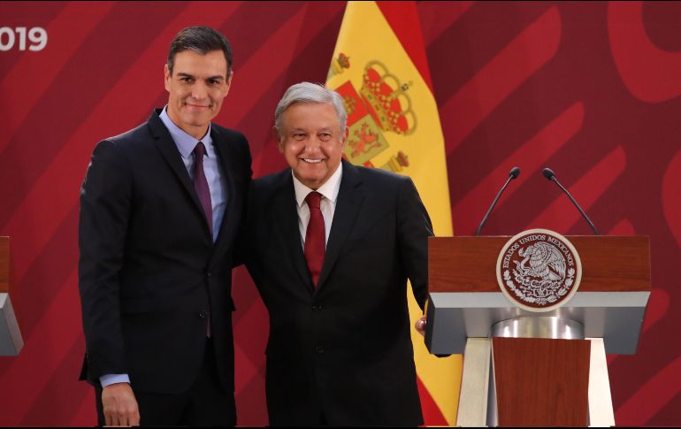 Tanto Pedro Sánchez como López Obrador subrayaron que la relación entre España y México va más allá de sus posturas específicas sobre la crisis venezolana. SUN/L. Godínez