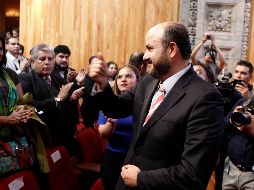 En el Paraninfo de la UdeG, Ricardo Villanueva agradeció el apoyo de los miembros del Consejo General Universitario. EL INFORMADOR/A. Camacho