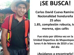 Informan que Cueva Ramírez fue hostigado por la Policía Federal y agentes del Instituto Nacional de Migración el pasado 2 de febrero, en el parque Miguel Hidalgo de Tapachula. TWITTER