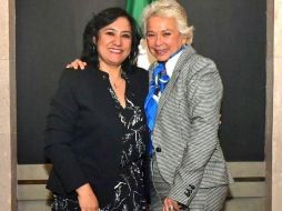 Sánchez Cordero publicó una fotografía con Irma Eréndira Sandoval, titular de la Secretaría de la Función Pública, en su Twitter. TWITTER/@M_OlgaSCordero
