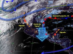 En varios estados de la República se esperan tormentas, así como bancos de niebla y posibles nevadas. ESPECIAL/CONAGUA