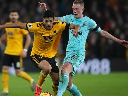 El delantero mexicano Raúl Jiménez jugó todo el partido. AP / N. Potts / PA
